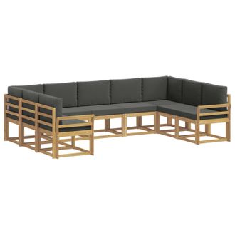 vidaXL Conjunto De Sof&aacute;s De Exterior 9 Pcs Blanco Y Antracita Vidaxl
