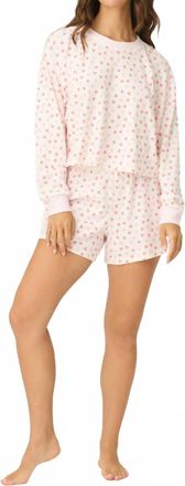 PJ Salvage Boyfriend Boxer Heart To Heart Pj Short Set In Ivory
