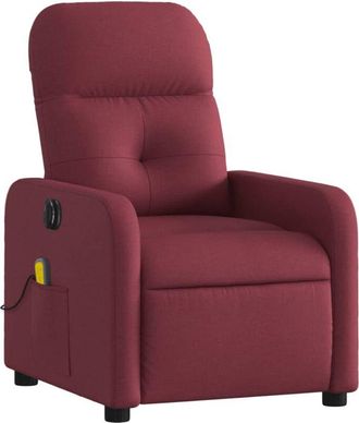 vidaXL Vidaxl - Sillón de masaje reclinable eléctrico tela rojo tinto