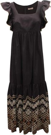 D.exterior Kleedjes, Dames, Zwart, S, Maxi-jurk