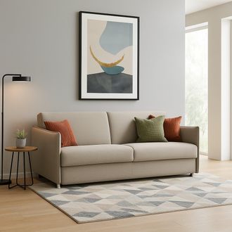 Dmora Sof&aacute; Fijo 2 Plazas Varedo, Desenfundable, Hidr&oacute;fugo Made In Italy, Lavable, 180x95x90h Cm Gris Tortora