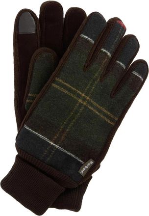 Barbour Hackney Handschoenen Tartan Leer Wol - unisex - Handschoenen - Veelkleurig - XL - Wol - Accessoires