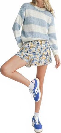 Sadie & Sage Clara Chunky Stripe Sweater In Ivory Sky