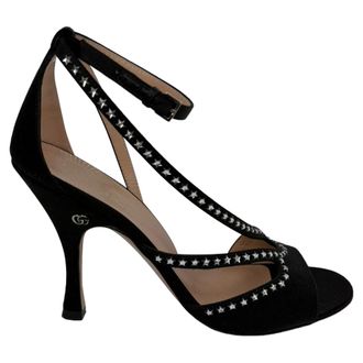 Gucci Gucci Sterversierde GG Sandalen in Zwarte Satijn