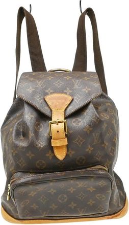 Louis Vuitton Vintage Montsouris Backpack Monogram Canvas Brown Canvas Backpack Bag (Pre-Owned)