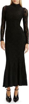 Bardot Harlyn Long Sleeve Lace Maxi Dress in Black at Nordstrom Rack, Size 12