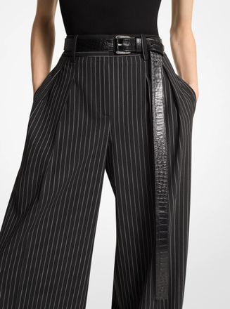 Michael Kors Jodi Crocodile Embossed Leather Belt