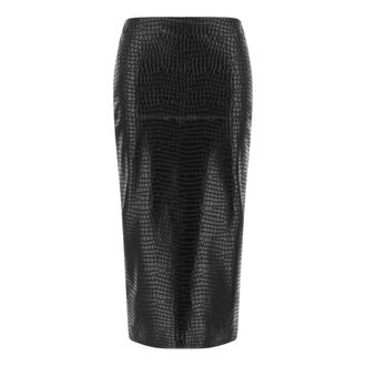 Nude Nude - Nude Midi Rok - Dames - Rokken - Zwart - Maat: XS Leer