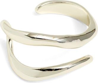 Madewell Sculptural Illusion Cuff Bracelet in Warm Silver at Nordstrom