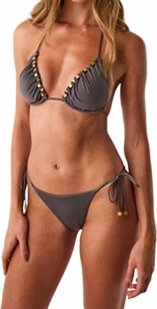 Vix Marissa Triangle Bikini Top In Grey