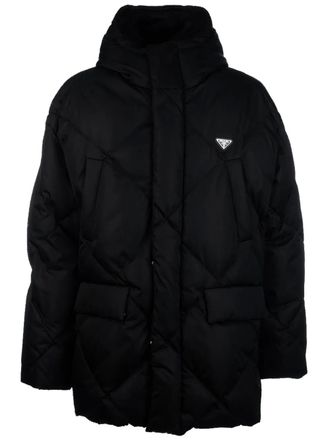 Prada hooded coat - men - Recycled Polyamide - S - Black