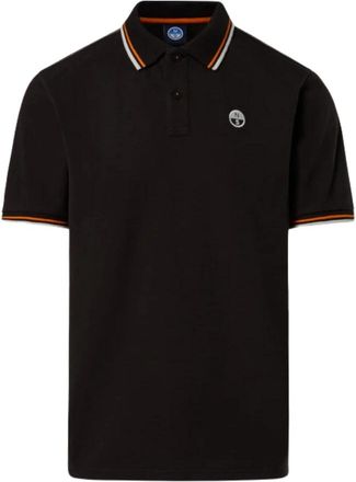 North Sails Polo Shirt met Logo en Strepen - Heren - Polos - Zwart - XL - Katoen - Tops