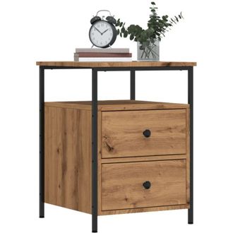 vidaXL Vidaxl - Mesitas Noche 2 Uds Madera Ingenier&iacute;a Roble Artisan 44x45x60 Cm