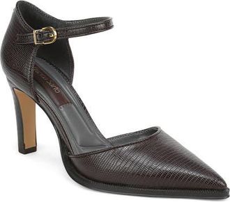 Franco Sarto Alexa Ankle Strap Pointed Toe Pump in Brown at Nordstrom, Size 7.5
