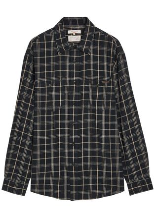 Nudie Jeans Checked Cotton and Linen-blend Shirt - Black - XL