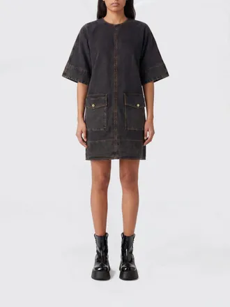 Ganni Cotton Denim T-shirt Dress