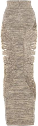 Rick Owens Pillar maxi skirt - women - Polyester/Virgin Wool/Viscose - M - Gold