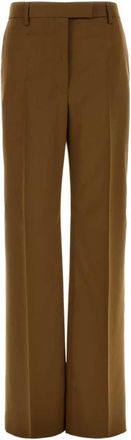 Ferragamo Soyseed Straight Broeken - Dames - Straight fit broeken - Bruin - XS - Leer - Broeken