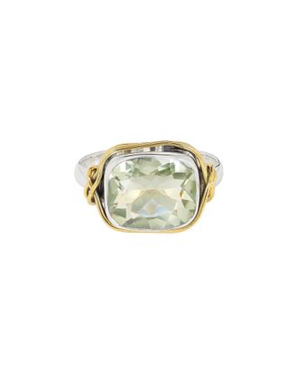 Tiramisu Silver 4.85 Ct. Tw. Green Amethyst Ring