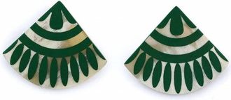 Sunshine Tienda Womens Porcelain Tile Earrings In Green