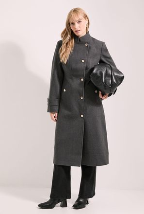 Wallis Womens Principles by Button Wrap Coat - Grey - Size 18 UK