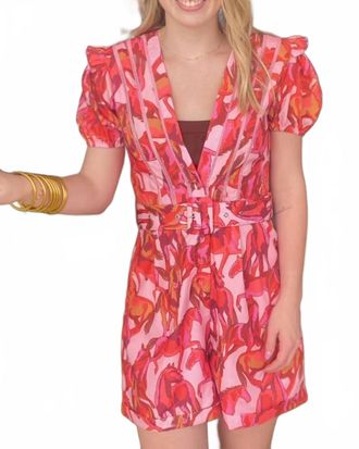 Beulah Wild Horses Romper In Pink