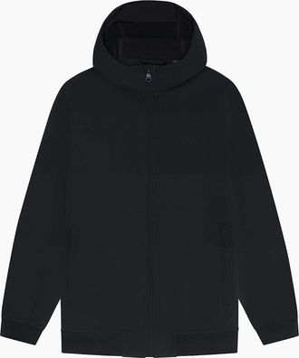 Lyle & Scott Lyle And Scott Mens Solid Patterned Hooded Ribbed Cuff Softshell Jacket - Black - Size: 38/Regular