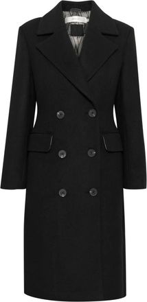 Inwear Jassen, Dames, Zwart, XL, Zwarte Mantel met Klassieke Kraag