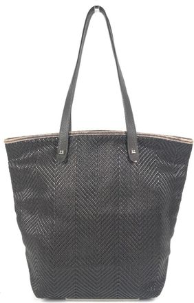 Herm&egrave;s Chennai Brown Leather Polyester Shoulder Bag Tote Bag (Pre-Owned)