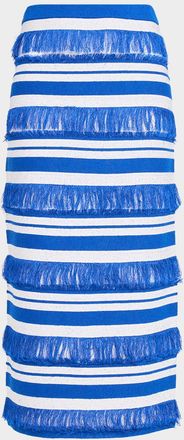 SIMKHAI Lula Knit Fringe Midi Skirt