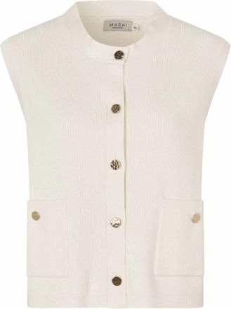 Masai Lopus Cardigan - Dames - Vesten - Beige - XL - Truien & Vesten
