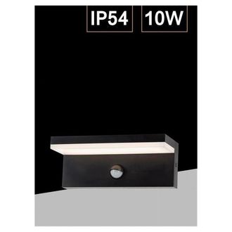 Trade Shop Trade Shop Traesio - Trade Shop - Applique Esterno 10w Con Sensore Pir Di Movimento Da Parete Giardino Ip54 Bs82-n