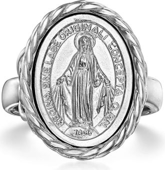 Ross-Simons Italian Sterling Silver Miraculous Medal Oval Ring
