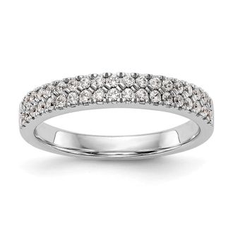 Diamond2Deal 14k White Gold Lab Grown Diamond Wedding Band Ring 0.38Ct Clarity- VS Color- G-H