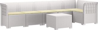 vidaXL Sof&aacute; De Jard&iacute;n Para 6 Personas Con Cojines Estilo Rattan Pp Vidaxl
