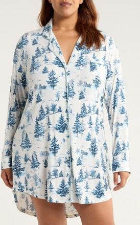 Nordstrom Moonlight Nightshirt in Ivory- Blue Spruce Toile at Nordstrom Rack, Size 3X