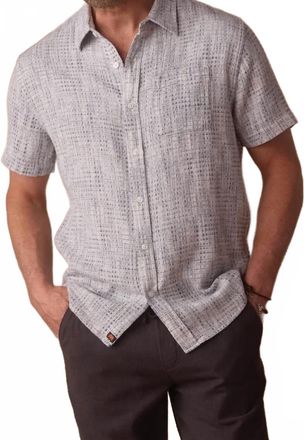 The Normal Brand Freshwater Short Sleeve Button Up Shirt In Blue Multi