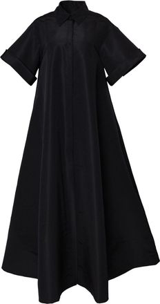 Carolina Herrera short-sleeve silk shirt gown - women - Silk - 8 - Black