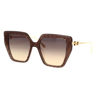 Fendi Geometric Oversize Sunglasses with Iconic Logo