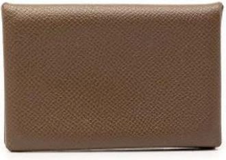Herm&egrave;s Pre-owned Wallets, female, Brown, Size: ONE SIZE Pre-owned Calvi Wallet
