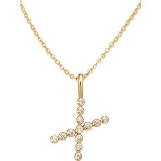 Made by Mary CZ Poppy Initial Necklace in Gold Vermeil Initial X at Nordstrom