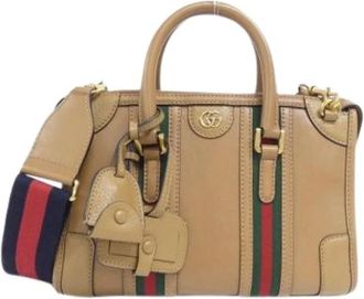 Gucci Pre-owned Handbags, female, Brown, Size: ONE SIZE Pre-owned Vintage Handbag