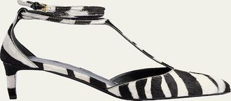 Khaite 45mm Mia Zebra Calf Hair Pumps