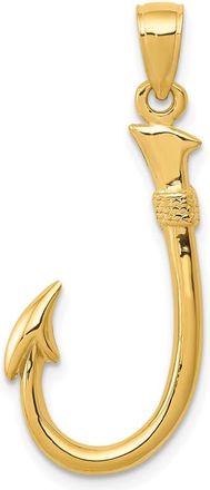 Diamond2Deal 10k Yellow Gold 3D Fish Hook Pendant
