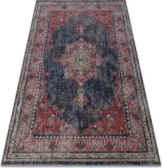 RugsX Rugsx - Alfombra Moderna Mundo E0551 Ornamento, Marco Vintage Exterior Rojo / Negro Multicolour 120x170 Cm
