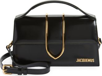 Jacquemus Le Grand Bambino Leather Shoulder Bag in Black 990 at Nordstrom