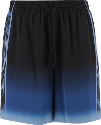 Casablanca Multicolor Degrad&eacute; Graphic Print Silk Shorts