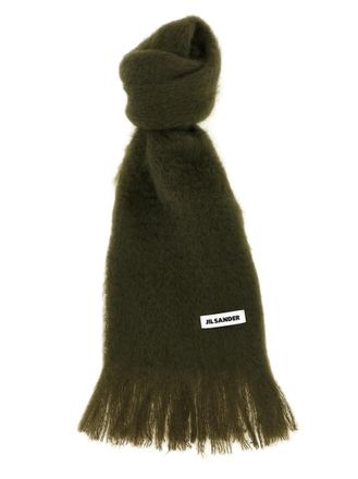 Jil Sander Brown Logo Solid Scarves