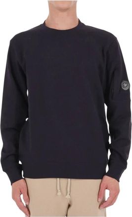 C.P. Company C.p. Company - Diagonal Raised Fleece Crewneck - Heren - Sweatshirts & Hoodies - Blauw - Maat: M Fleece