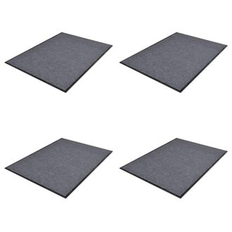 Berkfield Home PVC Door Mats 4 pcs Grey 90x60 cm
